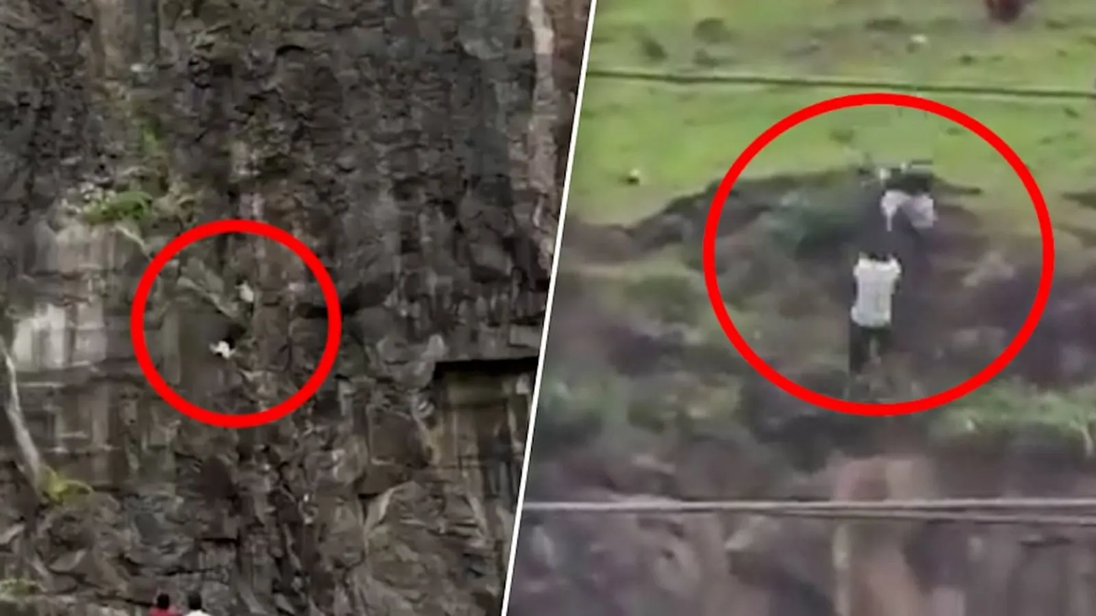 Parents Fall While Trying to Save Son Threatening Suicide on Hill