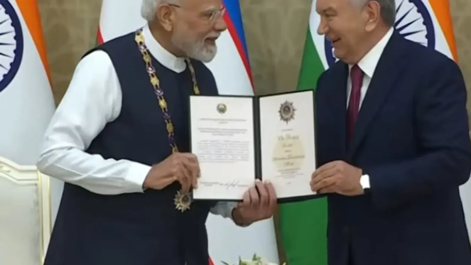 Modi Receives Uzbekistan's Highest State Award During Tashkent Visit