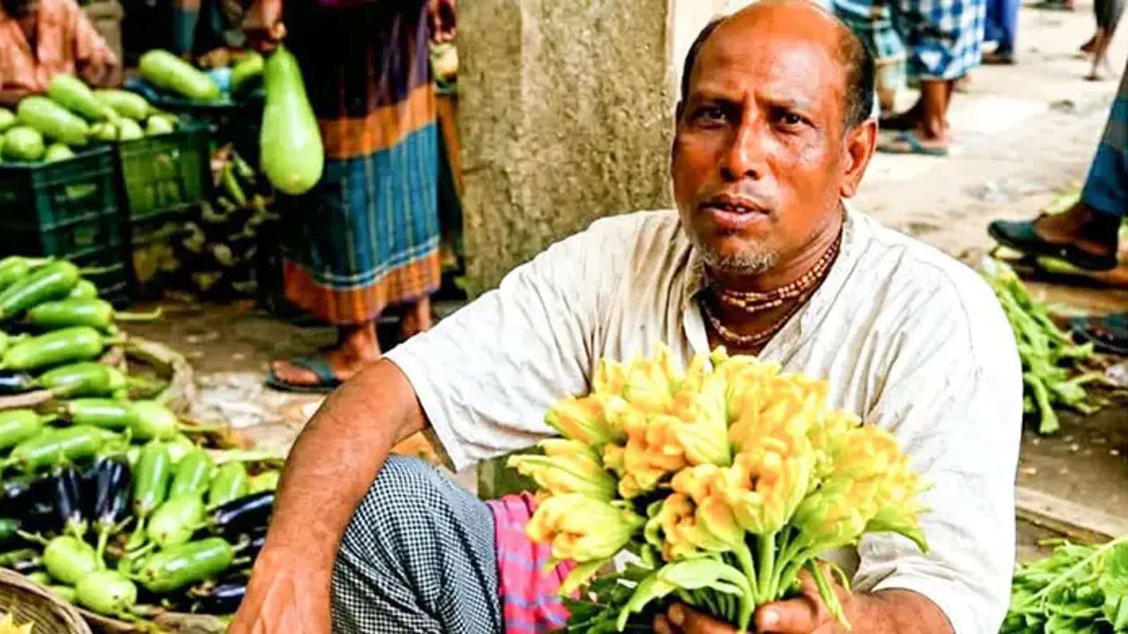 মাগুরায় বাড়ছে কুমড়ো ফুলের চাহিদা, দাম কেমন জানেন?