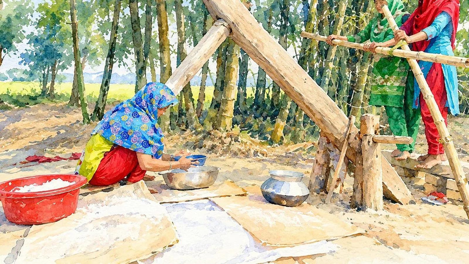 গ্রামীণ বাংলা থেকে হারাচ্ছে ঐতিহ্যবাহী কাঠের ঢেঁকি