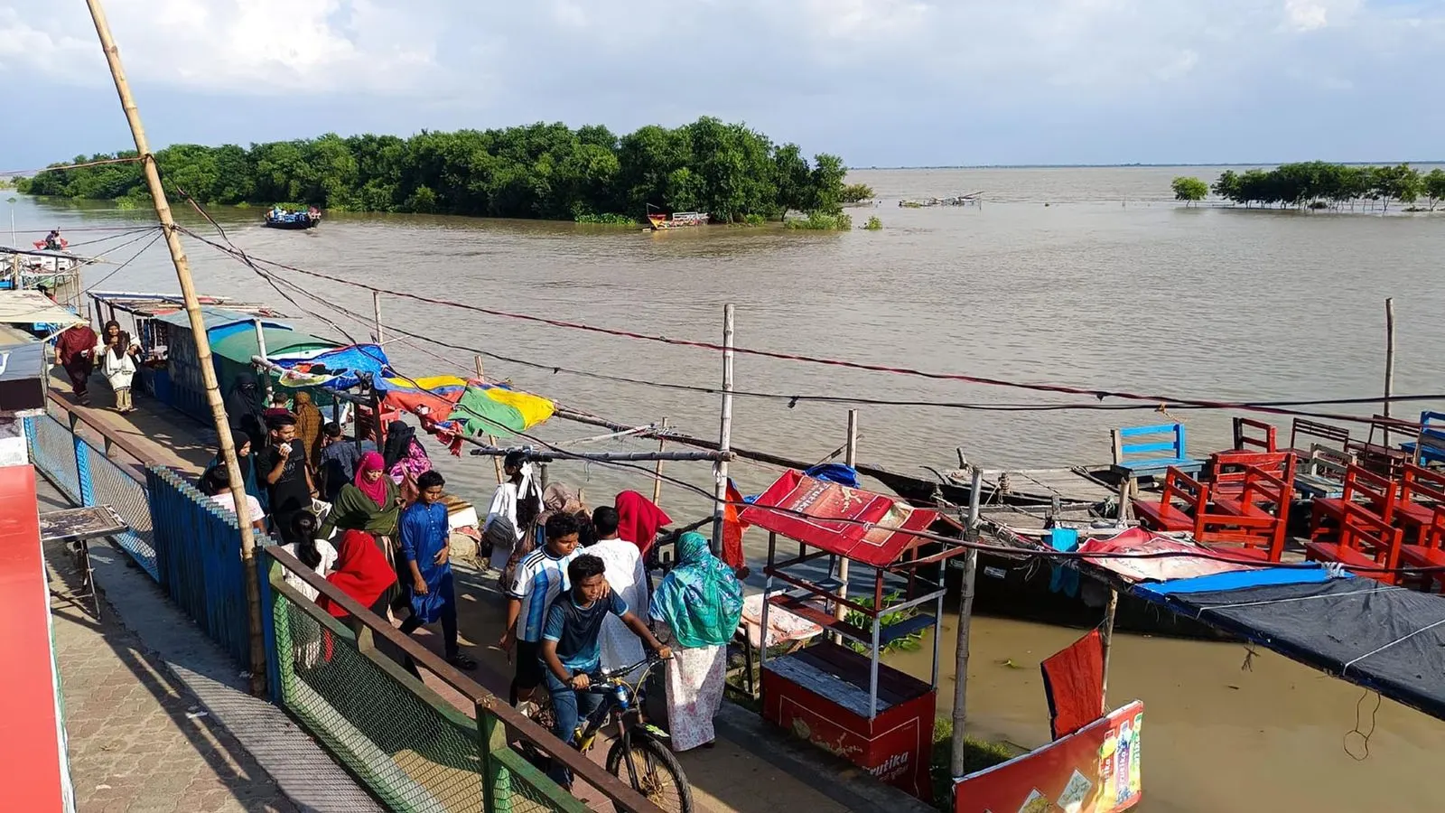 Padma Water Rise Strands People and Livestock in Rajshahi Chars