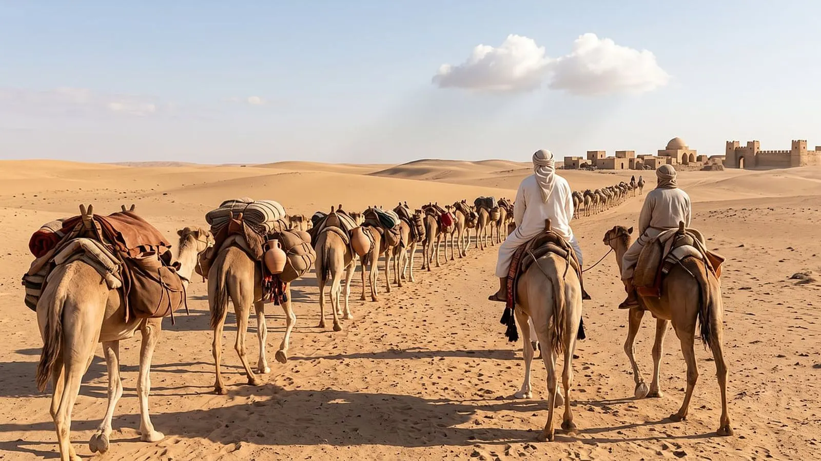Prophet Muhammad Leads Trade Caravan to Syria in 595 AD