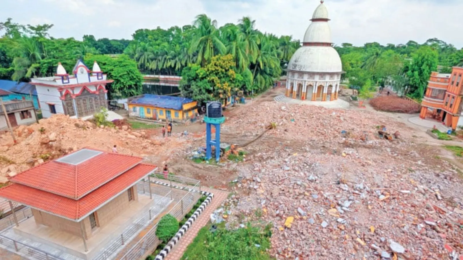 Historic Shariatpur Temple Structures Demolished Amid Committee Rift