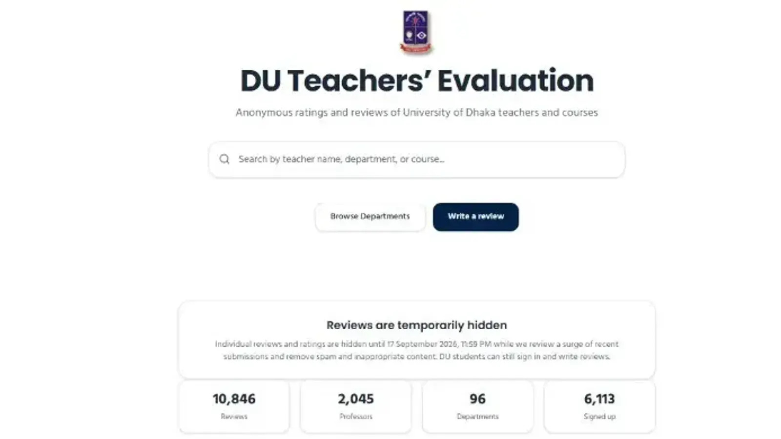 Dhaka University hides teacher evaluation reviews amid spam and obscene content