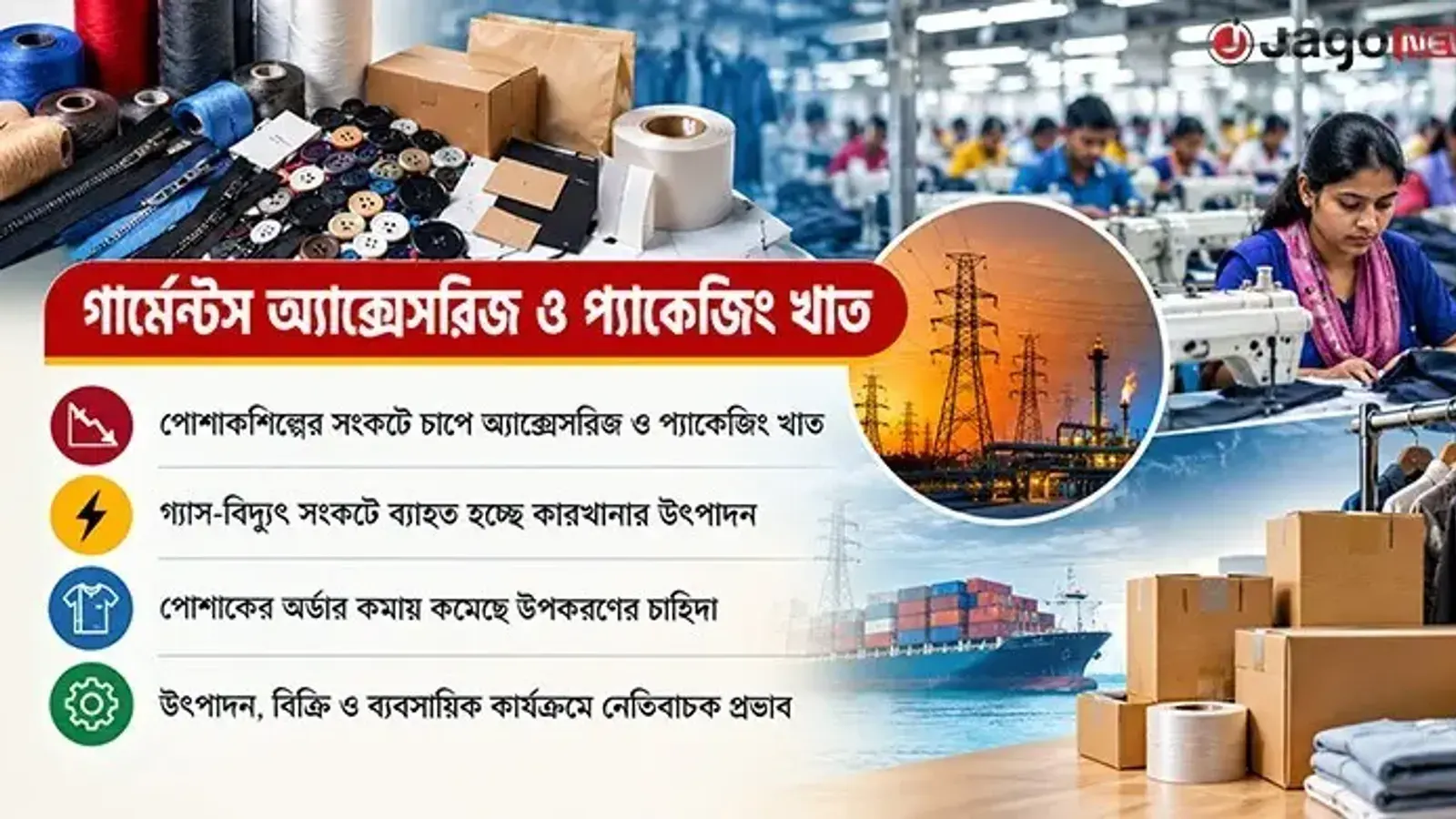 পোশাকশিল্পের সংকটে অ্যাক্সেসরিজ ও প্যাকেজিং খাতে স্থবিরতা